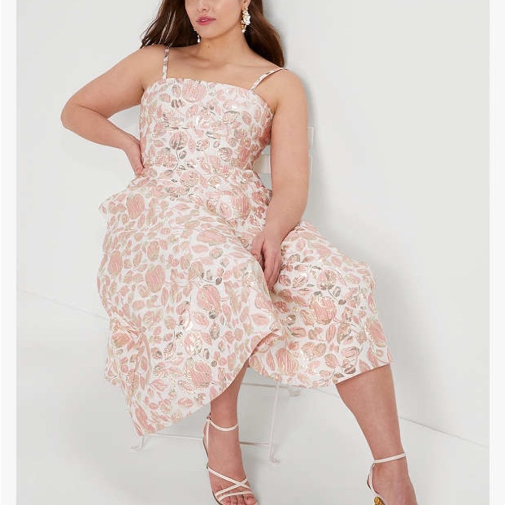 Kate Spade Floral Bud Brocade Strapless Dress – Rosebud Pink (Size 14) - Picture 11 of 11
